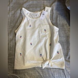 GAP white Tank Top with Popsicle Embroidery